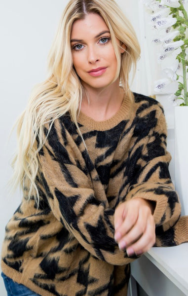 Houndstooth Sweater Top – Modern Gypsy