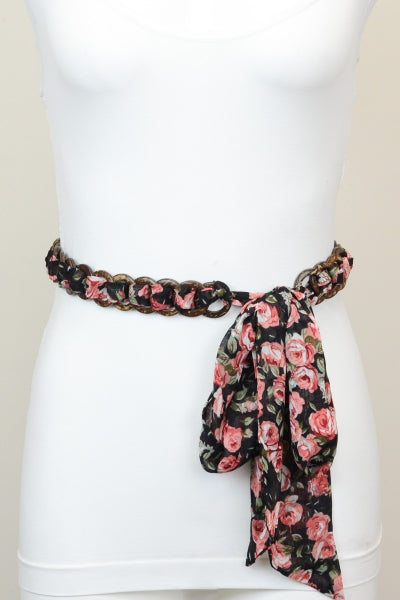 Floral Tie Belt