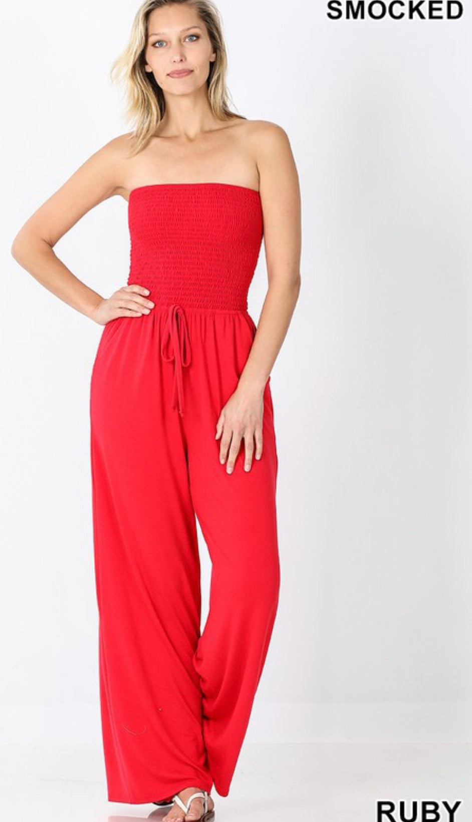 Sleeveless in Seattle Jumpsuit-Ruby Red