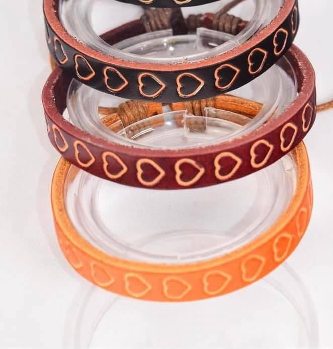 Adjustable Stamped Leather Bracelet