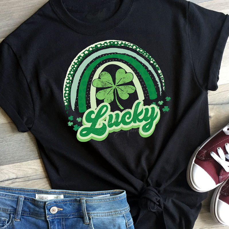 Lucky Rainbow St Patrick’s Day Graphic Tee