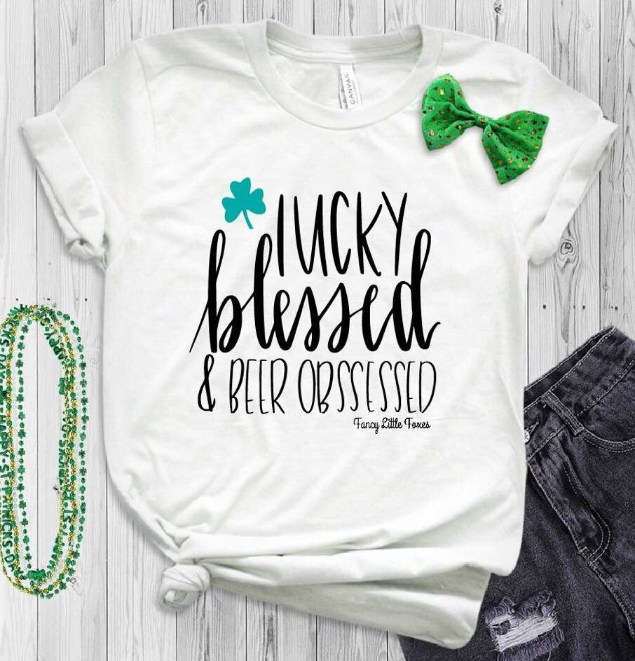 Lucky/Blessed/Beer Graphic Tee