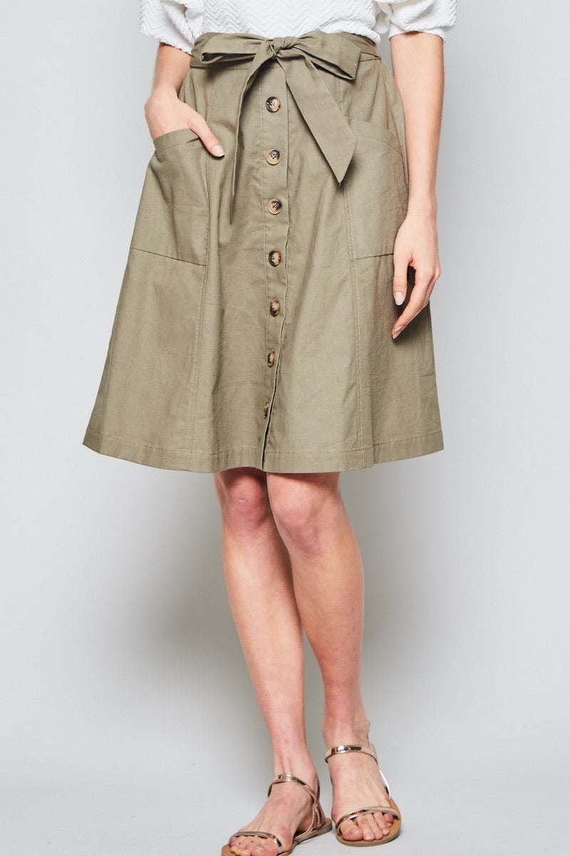 Sonia Button-Front Skirt