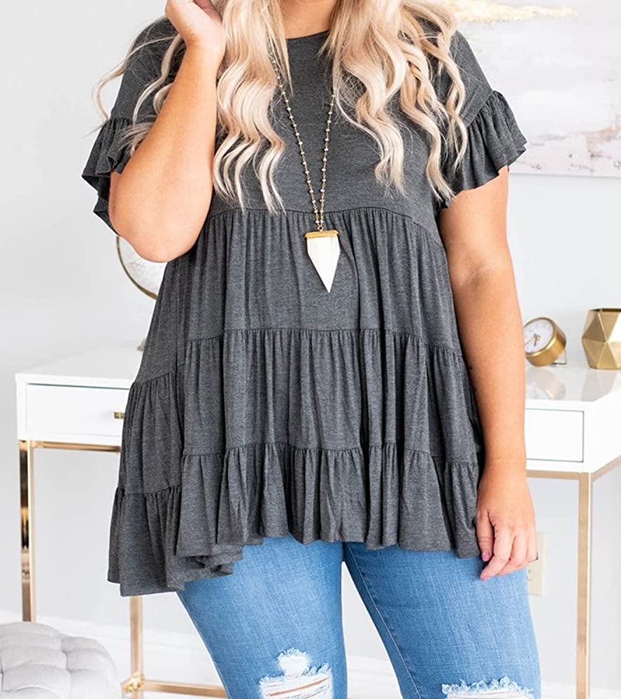 3-Tiered Babydoll Tee-Plus Sizes