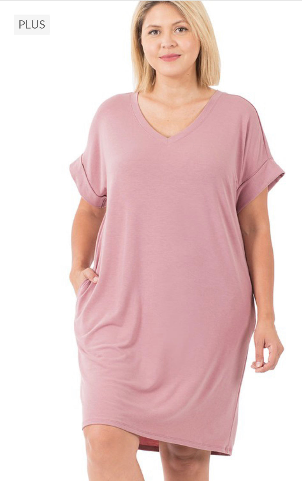 Vneck T-Shirt Dress Regular & Plus Sizes