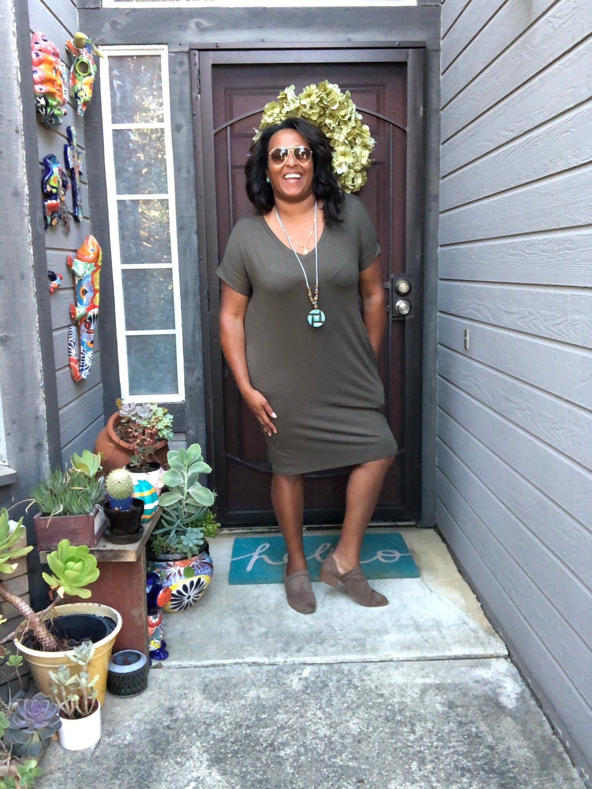 Vneck T-Shirt Dress Regular & Plus Sizes