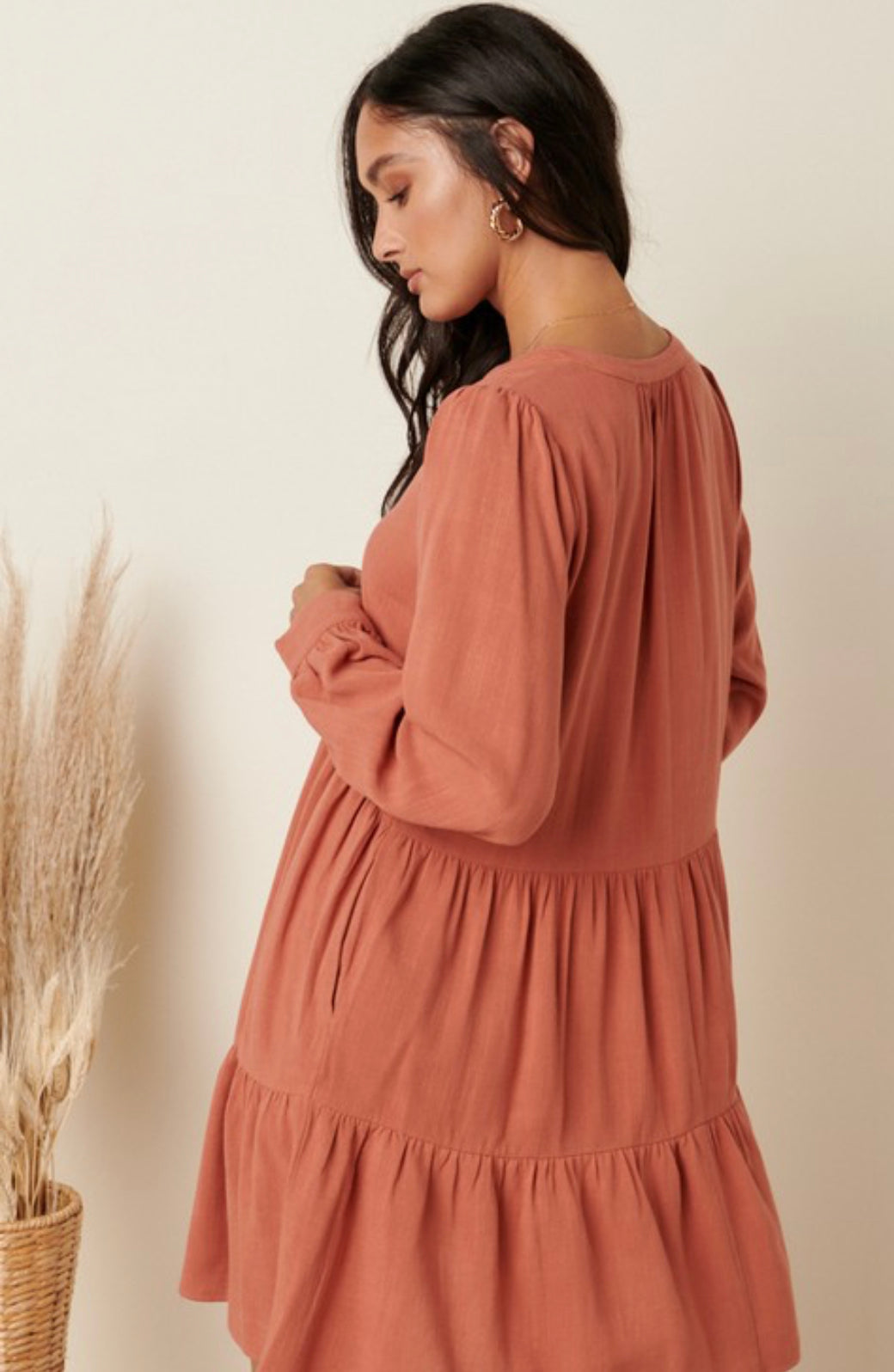Button Down Tiered Dress