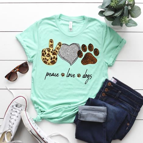 Peace, Love & Dogs Tee